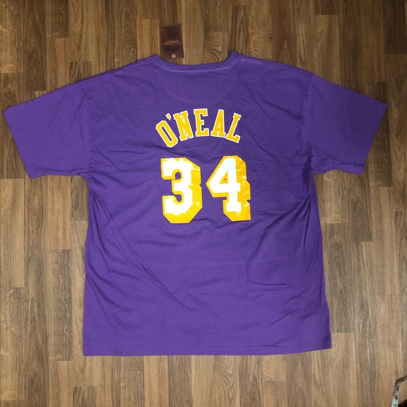 Mitchell & Ness Shirts | Nwt Mitchell Ness La Lakers Shaq 34 Tshirt | Poshmark